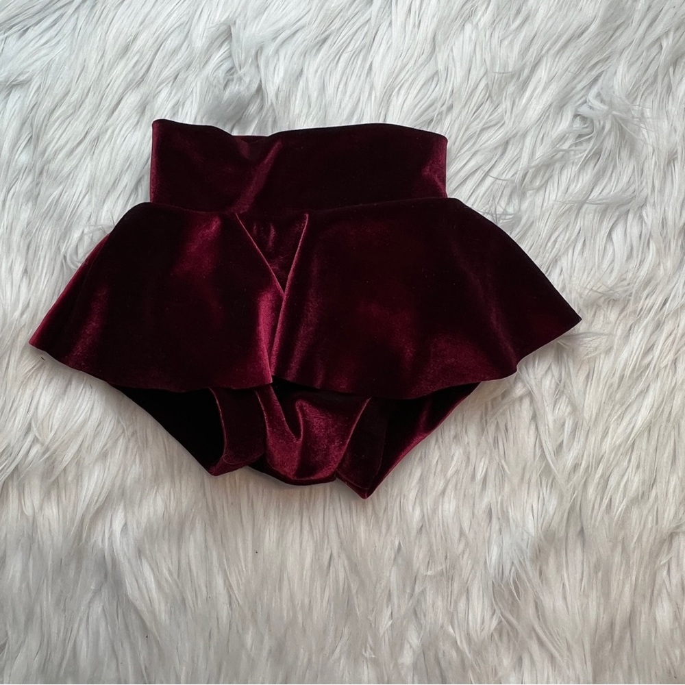 6-12 Soft Bergandy Skirted Bummy